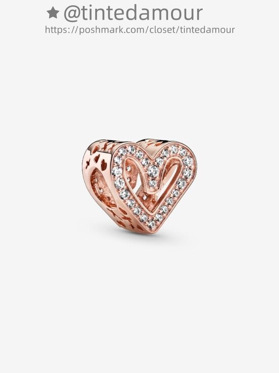 Pandora Sparkling Freehand Heart Charm - Picture 1 of 2